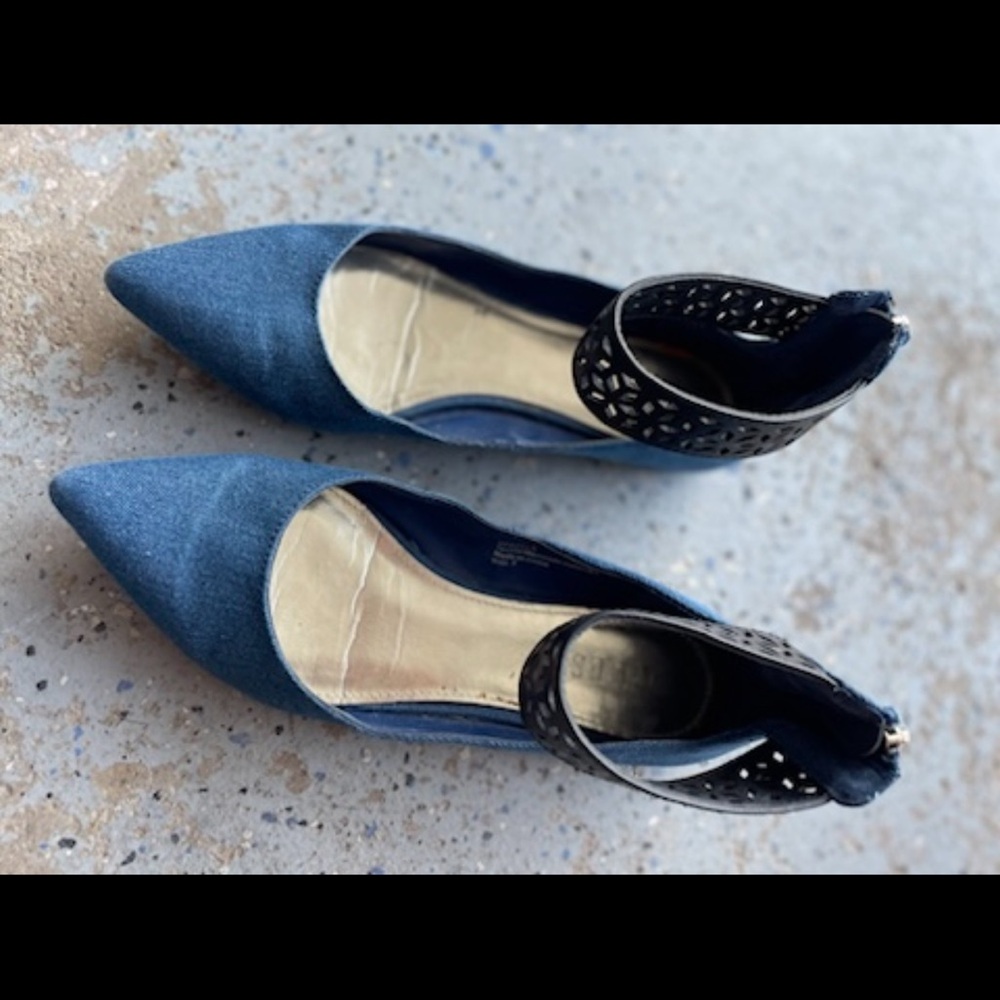 Guess Blue and Black Sandals with Ankle Strap